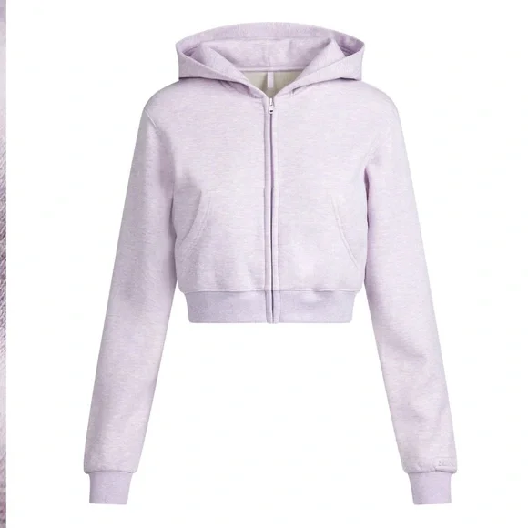 SOLD DO NOT BUY SKIMS Purple Heather Cotton Fleece Hoodie MEDIUM+ Matching Pant - Picture 3 of 10